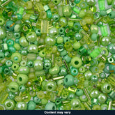 Czech Seed Beads – 50g – Light Green Assorted Mix